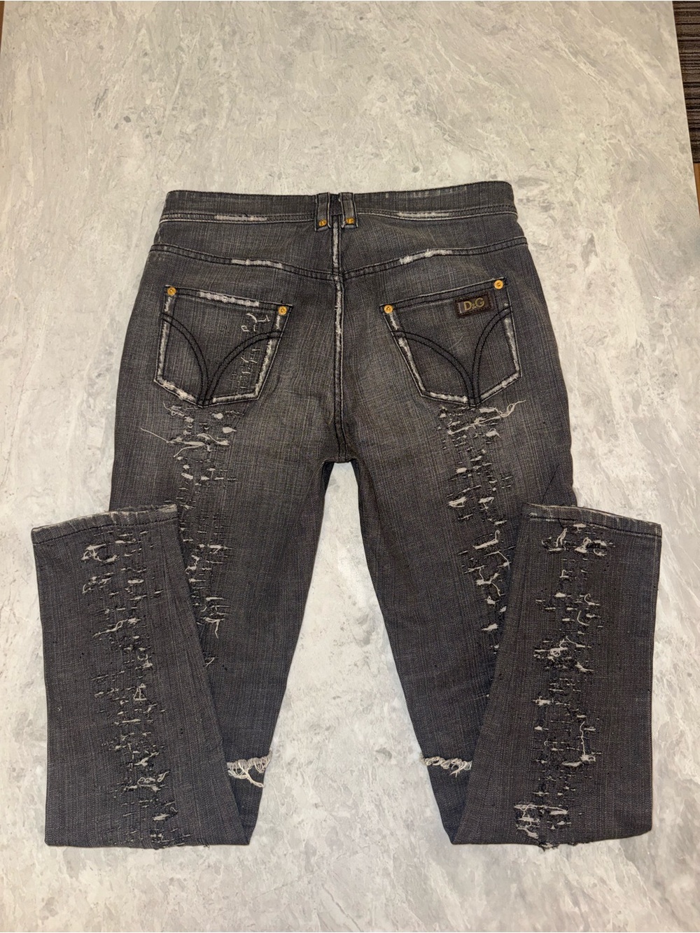 Dolce & Gabbana Vintage Grey Distressed Jeans